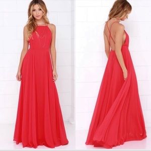 Lulu’s Mythical Kind of Love Red Maxi Dress S